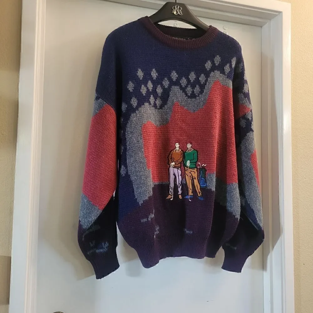 Pagliano Vtg. Appliqué Golf Sweater